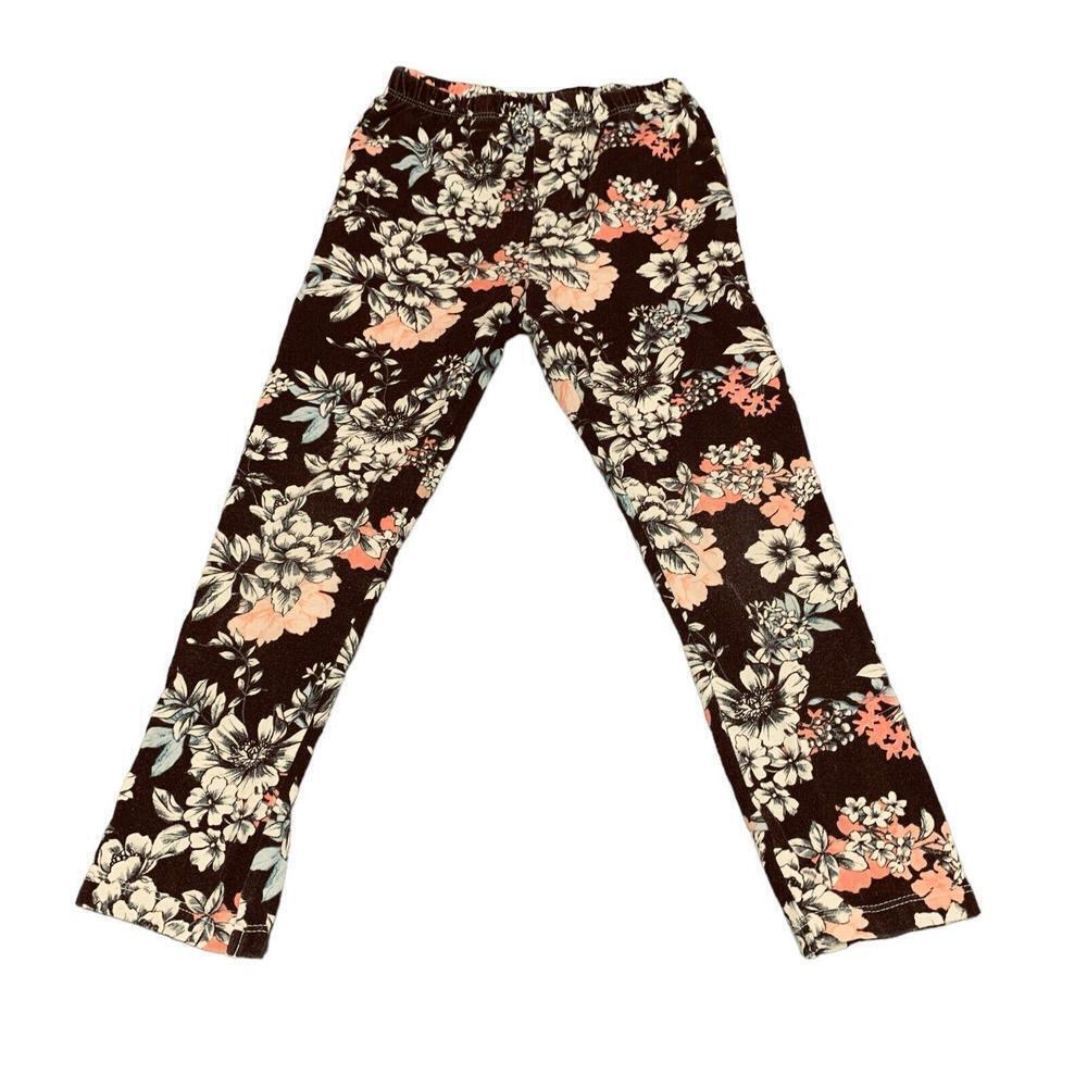 Calvin Klein Jeans Girls Black Floral Print Leggings Size 5​​​​